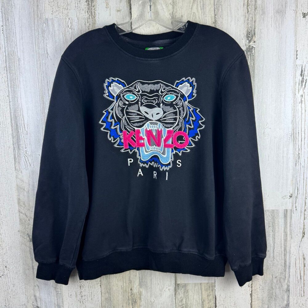 Kenzo Tiger Black Embroidered Sweatshirt International Boy’s XL